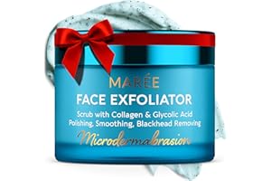 MAREE Face Exfoliator — Microdermabrasion Facial Scrub & Exfoliating Face Wash for Women — Collagen & Glycolic Acid — Gentle Scrub and Exfoliant — Men Exfoliating Scrubber — Exfoliante Facial Cleanser