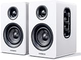 Sanyun SW208 3-inch Active Bluetooth 5.0 Bookshelf Speakers Pair White