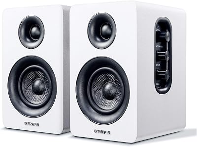 Sanyun SW208 3-inch Active Bluetooth 5.0 Bookshelf Speakers Pair White