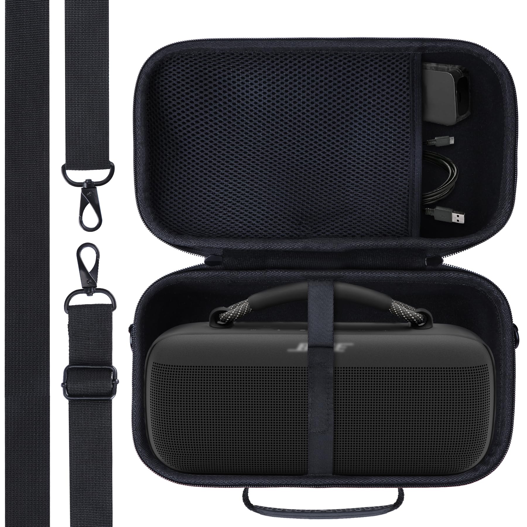 Lebakort Hard Case Compatible with Bose SoundLink Max Portable Speaker Large Waterproof Wireless Speaker (Black Case)