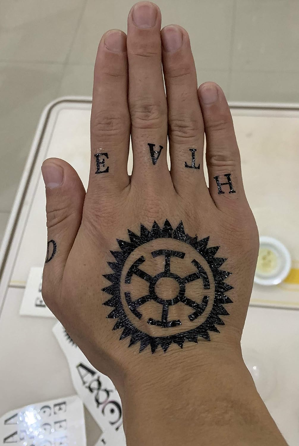 Anime One Piece Tattoo Portgas D Ace Cosplay Back Sleeve Temporary Sticker Amazon Ca Beauty