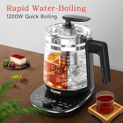 Glass Electric Kettle With Tea Infuser and Temperature Control
