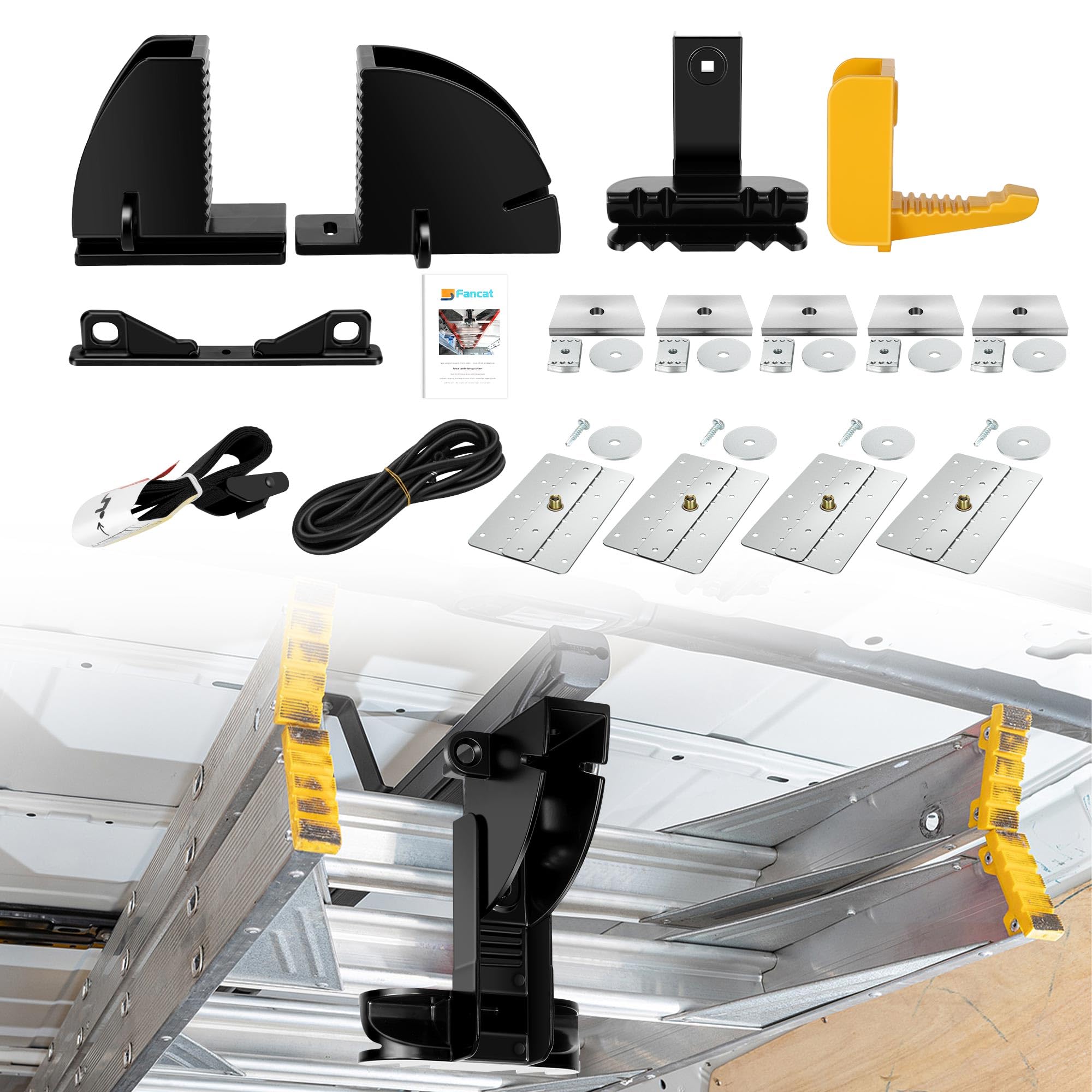 Photo 1 of Van Interior Ladder Storage System Utilizes Overhead and Interior Sidewall Space,Alloy Steel Material, Includes System and Mounting Kit; Ladder Rack for Van, Trailers,or Truck Caps