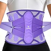Medilax Back Brace For Lower Back Pain Women Men, (Purple Gray,M) | 4D Knit Breathable Lumbar Belt, Adjustable Brace with Removable Pad, Ergonomic Multi-Layer Support for Back Discomfort