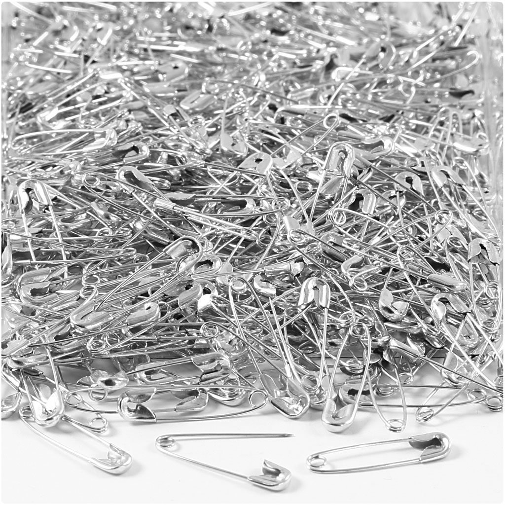 Safety Pins, L: 22 mm, silver, 500pcs