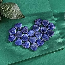 QINJIEJIE 20 PCS Sodalite Heart Crystals Natural