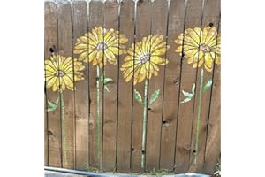 MYJMN Large Flower Stencils Painting on Wood Reusable Floral Wall Stencil Templates for Painting on Wood Furniture Garden Fence Wall Mural(Sunflower)
