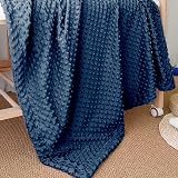 CREVENT Cozy Soft Sherpa Baby Blanket 75x100 Navy Dot Crib Stroller Gift view 6