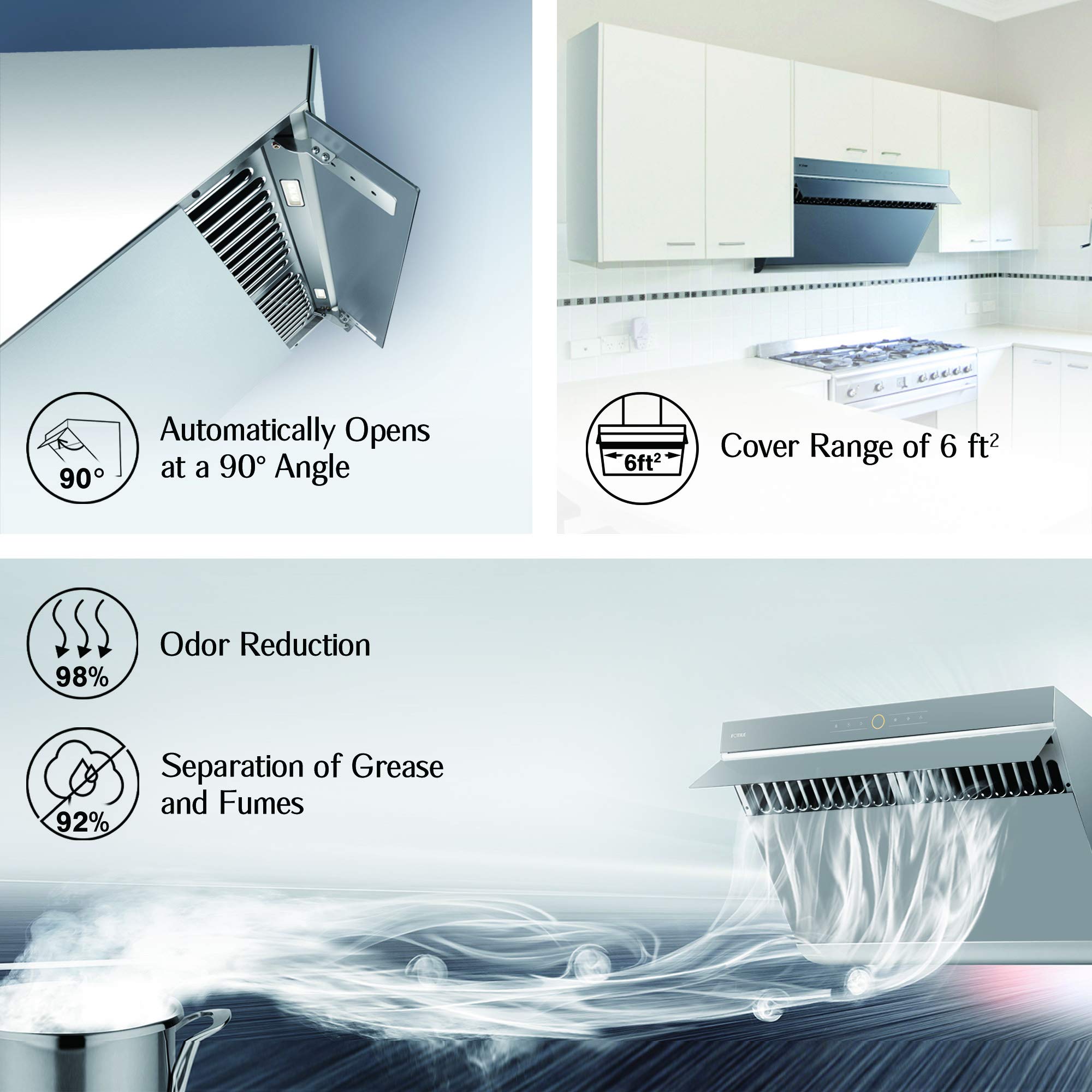 FOTILE JQG7501.G 30" Range Hood Unique SideDraft Design for Under or Wall Mount