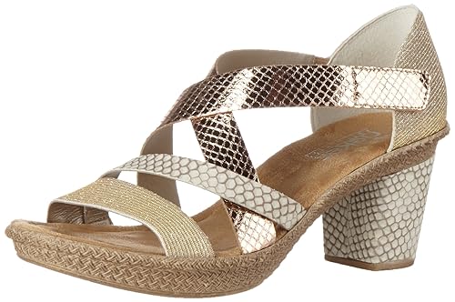 Rieker Damen 66581 Offene Sandalen mit Keilabsatz