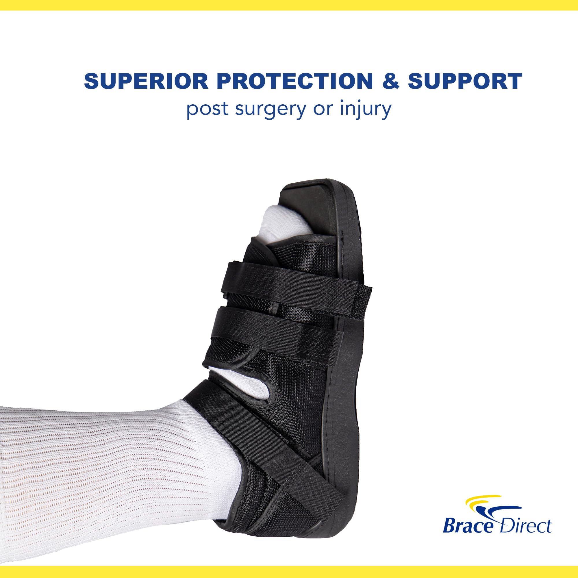 Brace Direct Post-Op Shoe - Adjustable Orthopedic Walking Shoe for Broken Foot & Toe, Stress Fractures, Bunions, Post-Surgery Recovery, Left or Right Foot, Women M (US Shoe Size 7.5-8.5/24.5 cm)