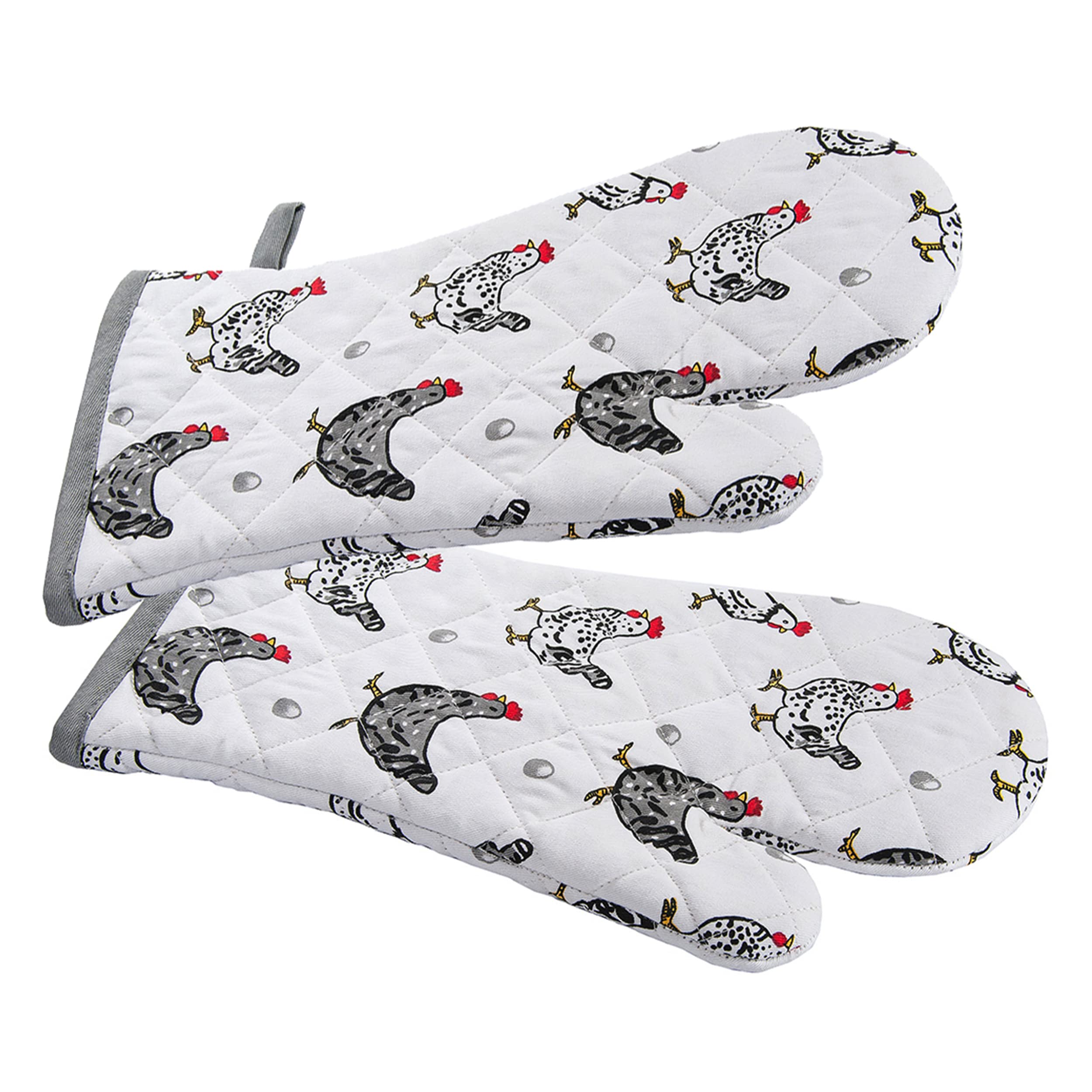 SPOTTED DOG GIFT COMPANY Oven Gloves Heat Resistant Oven Mitts Potholders for Grilling, Cooking, Baking, Microwave - Animal Themed Kitchen Accessories Chicken Gifts for Chicken Lovers Women Men