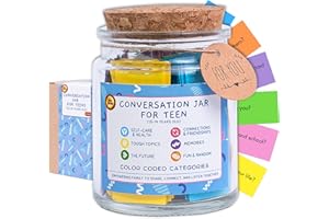SOUTHLISA Conversation Jar for Teens, 150 Fun & Deep Questions, Easter Basket Stuffers for Teens Boys Girls, Easter Activities Birthday Party Age 13-19, Counselors Therapist Office Must Haves