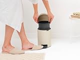 Brabantia NewIcon 3L Pedal Bin Soft Beige Small Waste Bathroom view 6