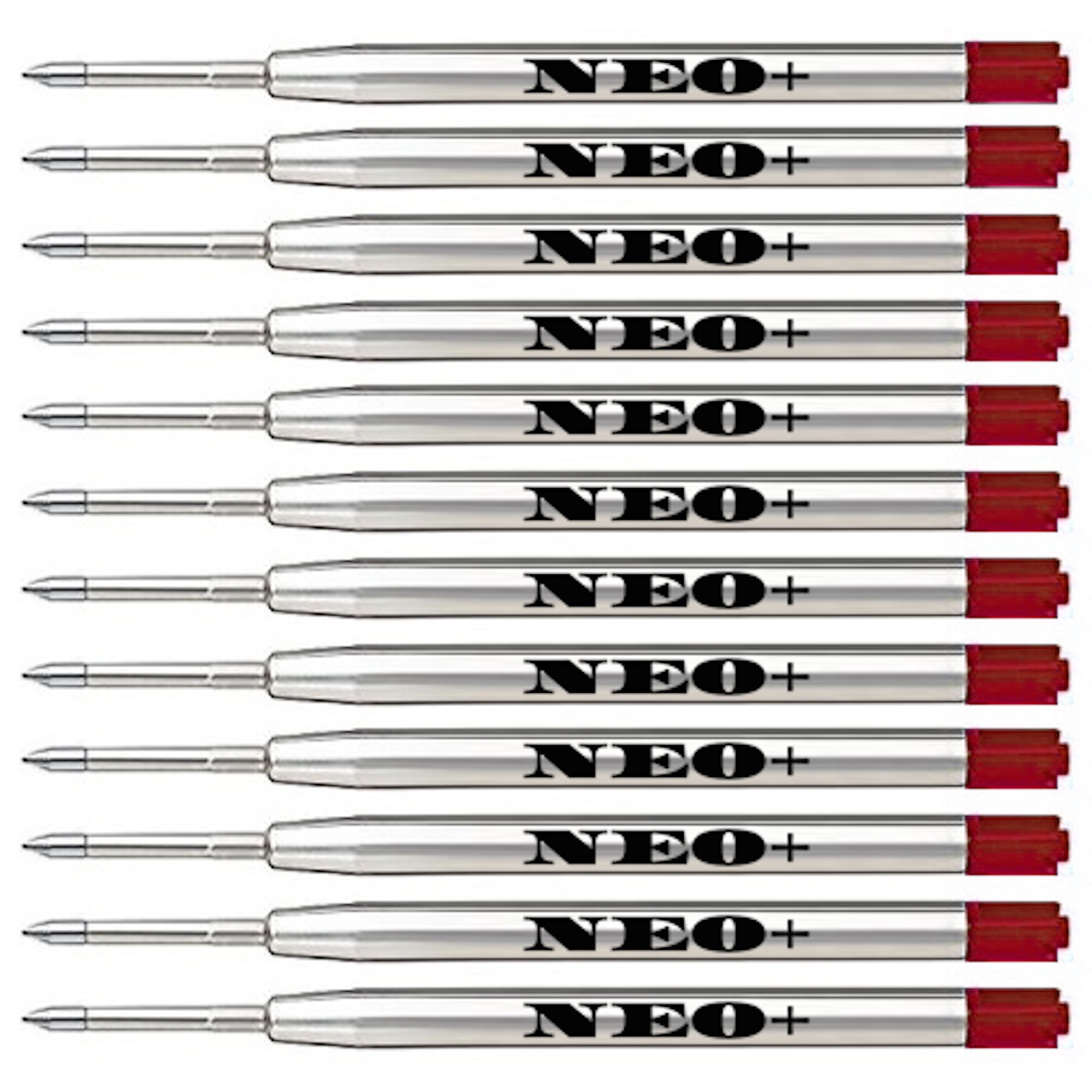 Quality Ballpoint Pen Refills, Medium Point. Compatible with Parker Ball Pen. G2 Style Refill (12 x RED Ink)