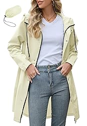 Zando Womens Plus Size Rain Jacket with Hood