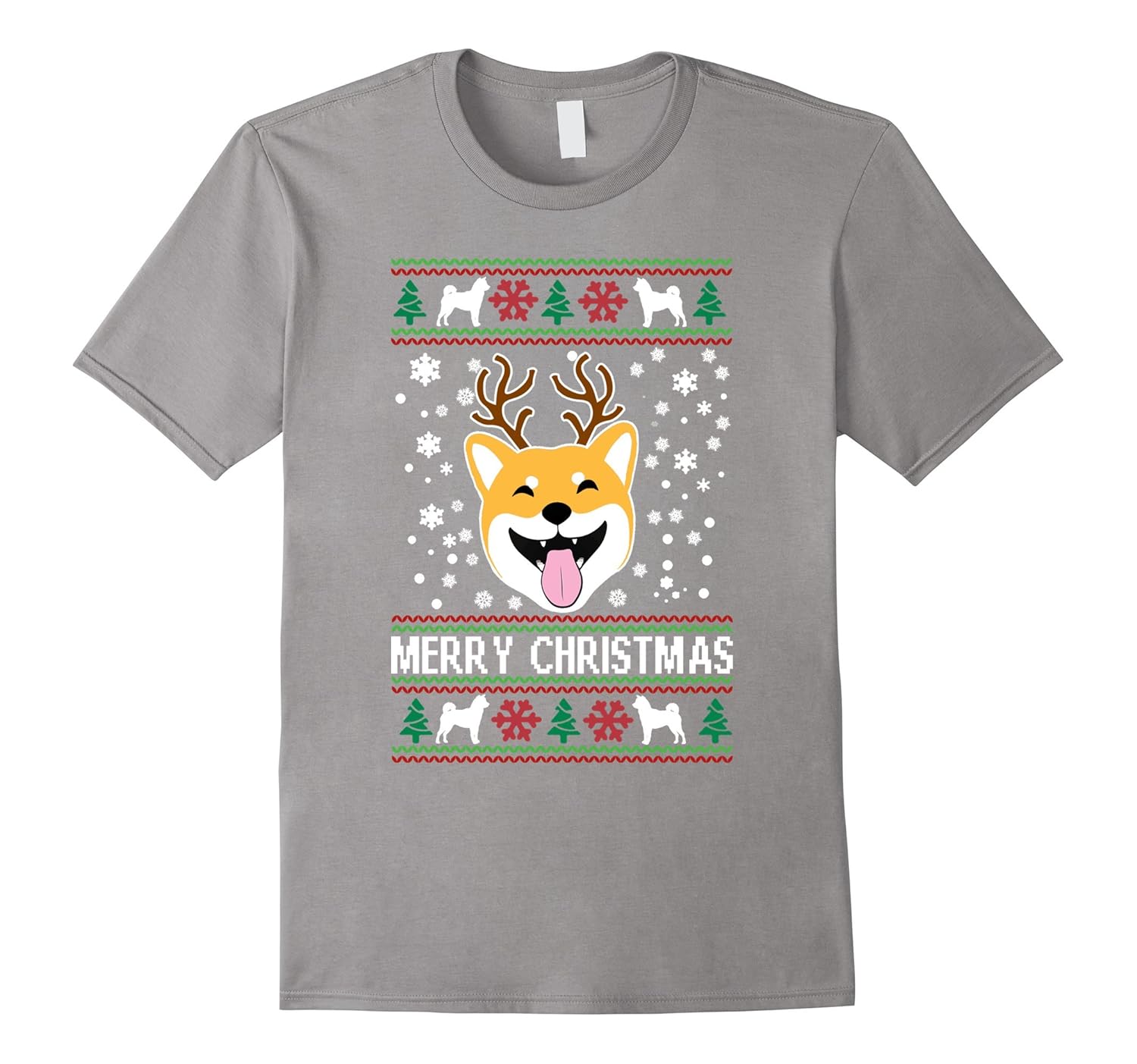 Official Shiba Inu Ugly Christmas T-Shirt-Rose