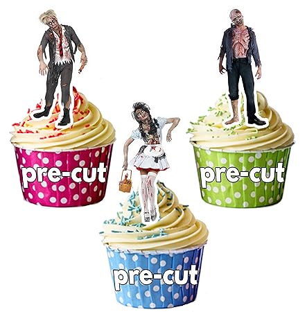 Ak Giftshop Pre Cut Freaky Zombie Mix Edible Cupcake Toppers