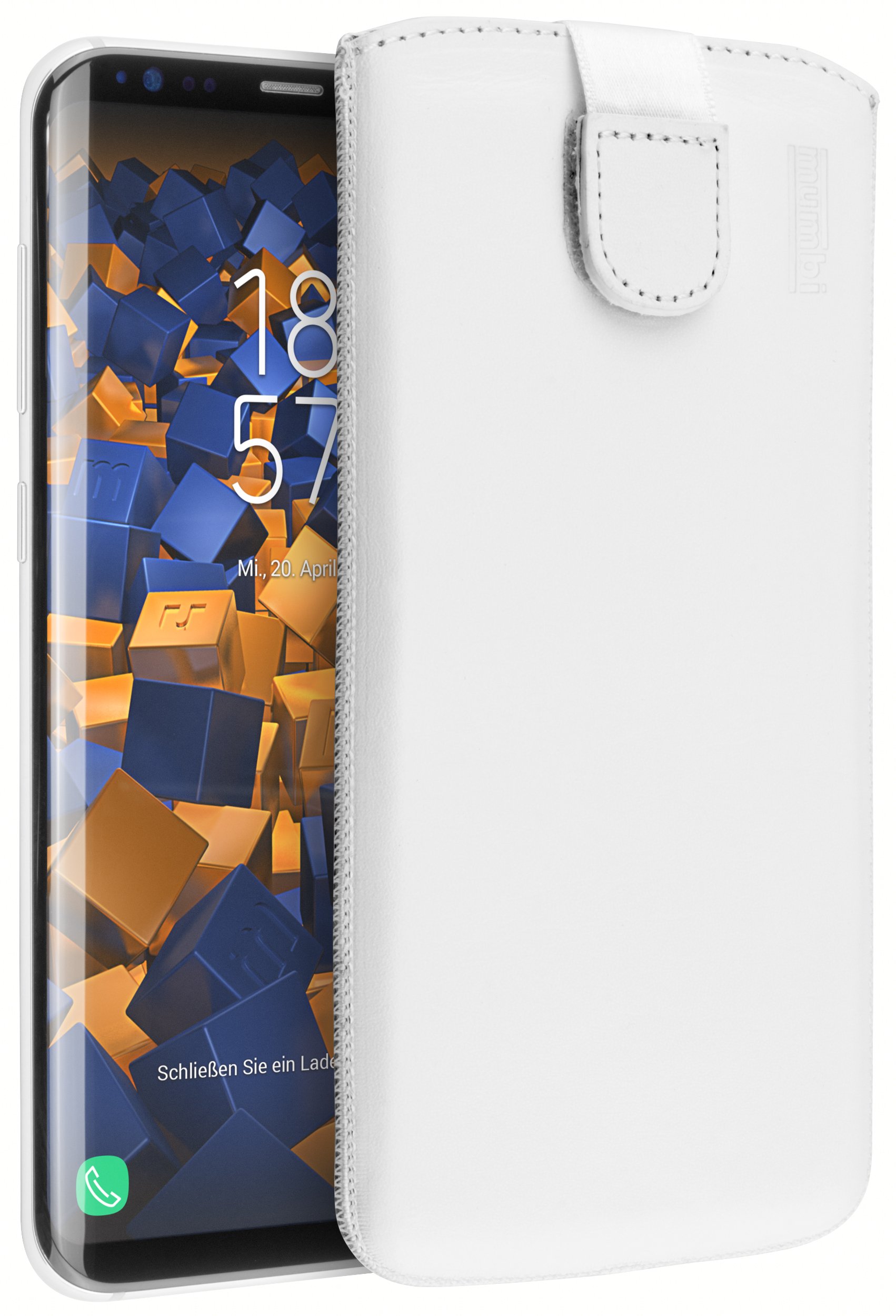mumbi Genuine Leather Case Compatible with Samsung Galaxy S8+ White โ image 1
