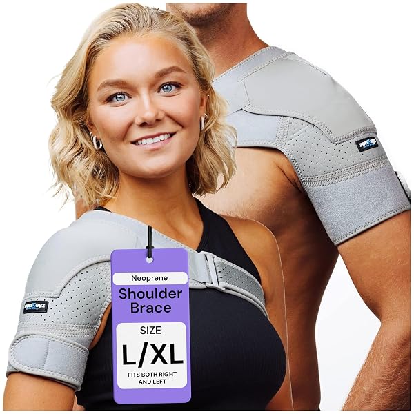 ZENKEYZ SHOULDER BRACE – L/XL, CHEST 35-47IN, GRAY...