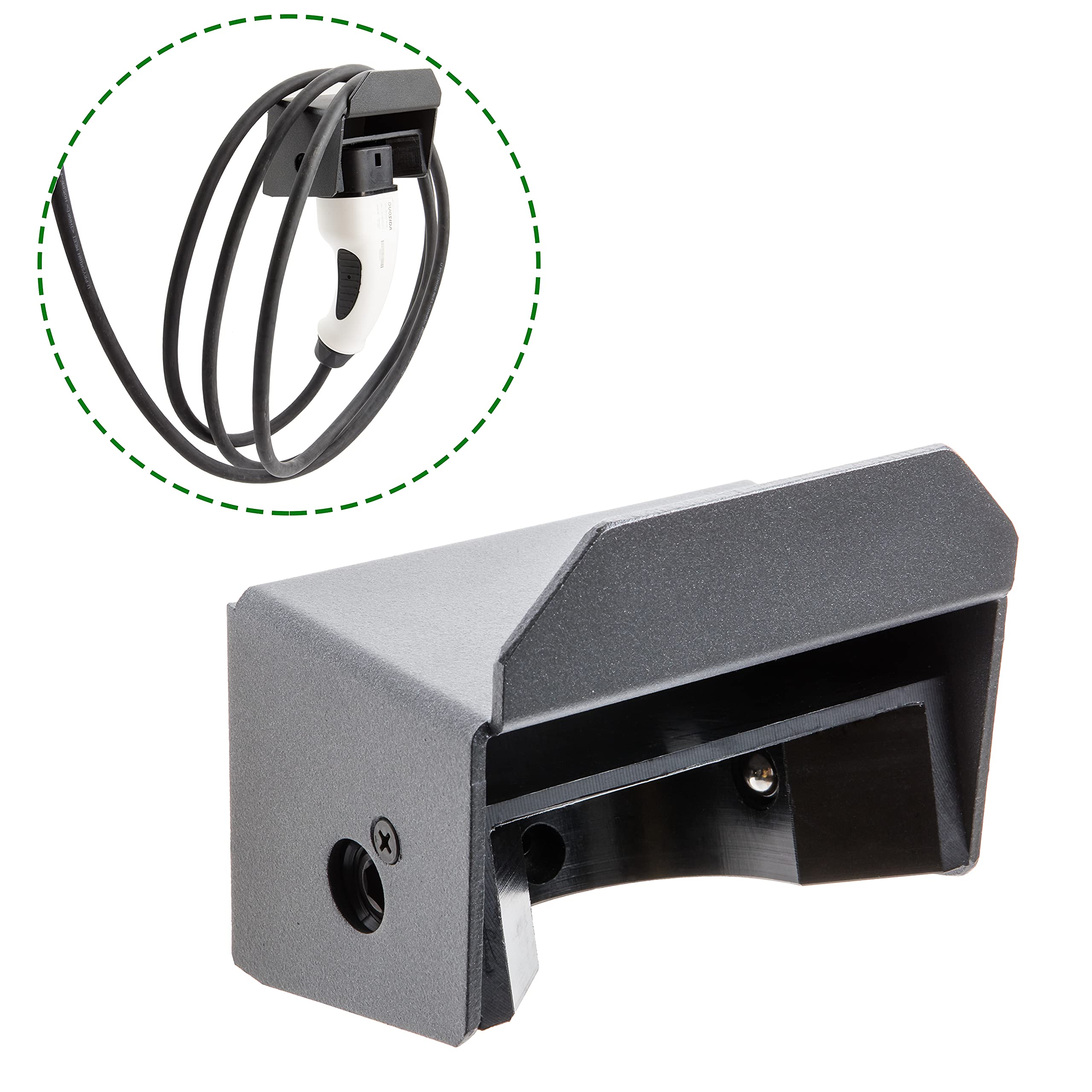 Kreainvent Charger Mount for IEC 62196-2 Type 2 Cables, Wall Bracket for Battery Charger - Adjustable, Ergonomic, Space-saving Design