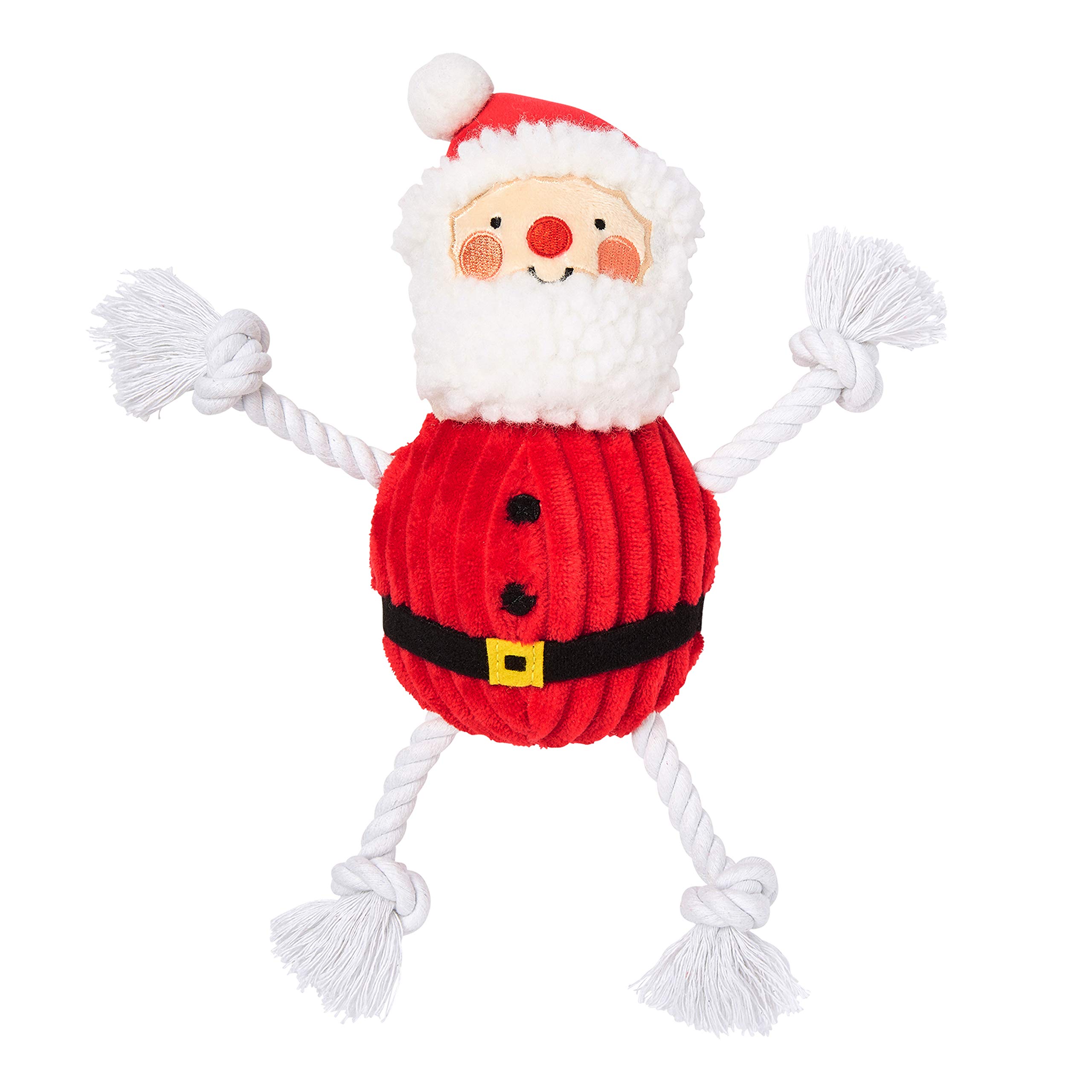 Pearhead The Real Santa Claus Holiday Dog Toy, Durable Corduroy Rope Toy, Stuffed Plush Chew Toy with Loud Squeaker, Christmas Stocking Stuffer for Pets — image 1