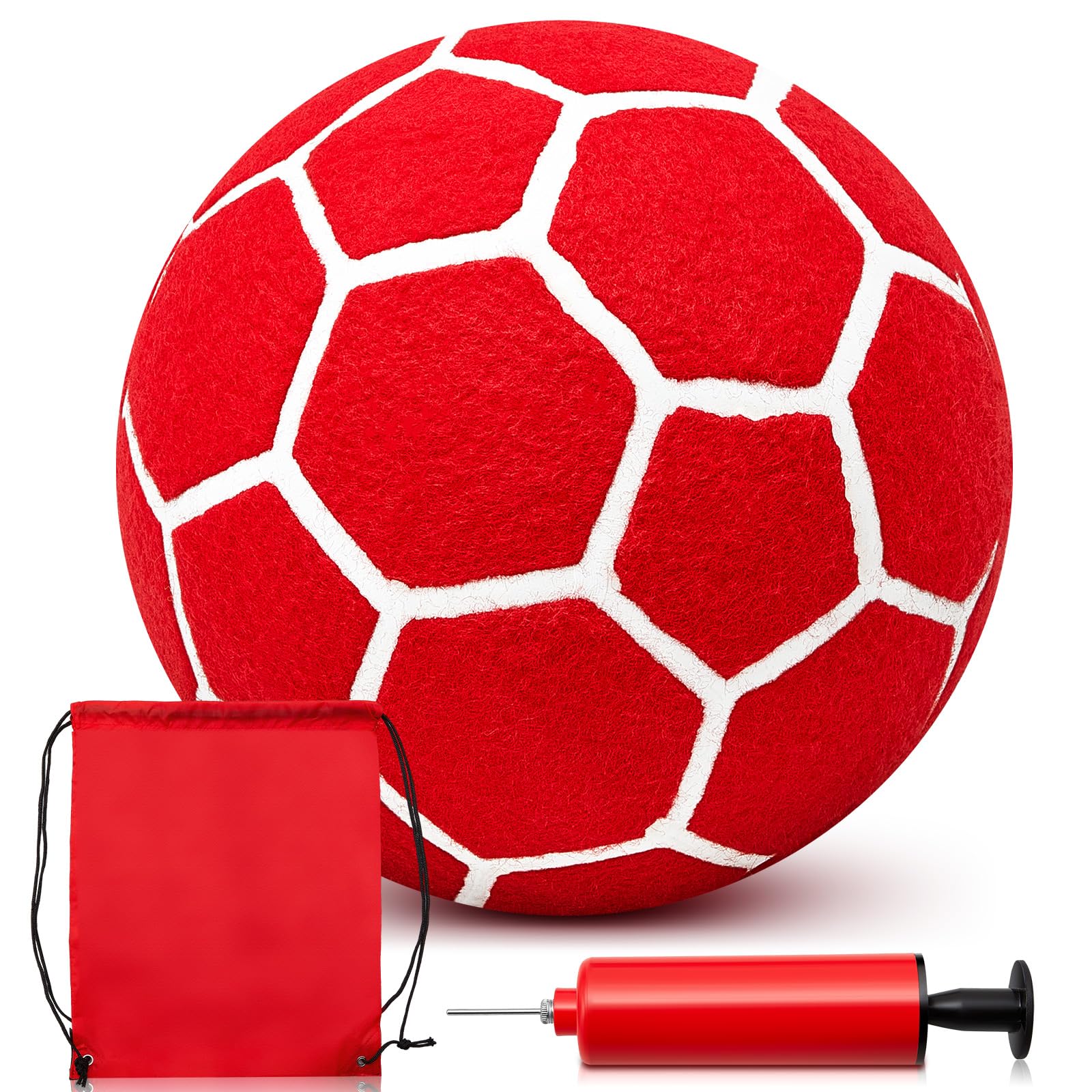 Photo 1 of Halloscume 1 Set Size 5 Soccer Ball with Pump Storage Bag Portable Outdoor Indoor Felt Ball Soft Foam Soccer Tennis Ball for Soccer Game Soccer Training Juggling Soccer Lover Gift