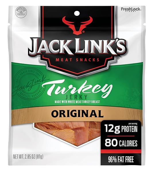 JACK LINK’S TURKEY JERKY, ORIGINAL JERKY BAG –...