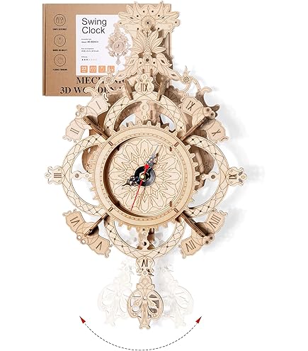 Model Kit KAAYEE 3D Puzzle For Adult, Wooden Dragon Pendulum Clock