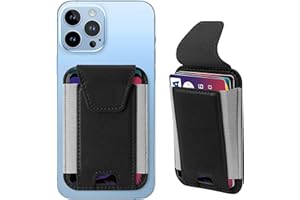 Miroddi for MagSafe Wallet with Privacy Flap Cover, Slim Magnetic Card Holder Wallet for iPhone 15/14/13/12 Models, Leather Magnetic Phone Wallet Fit 7 Cards, RFID Blocking, No More Falling, Black