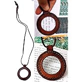 Nautical Vintage Leather Strap Necklace Magnifying Glass Magnifier Pendant