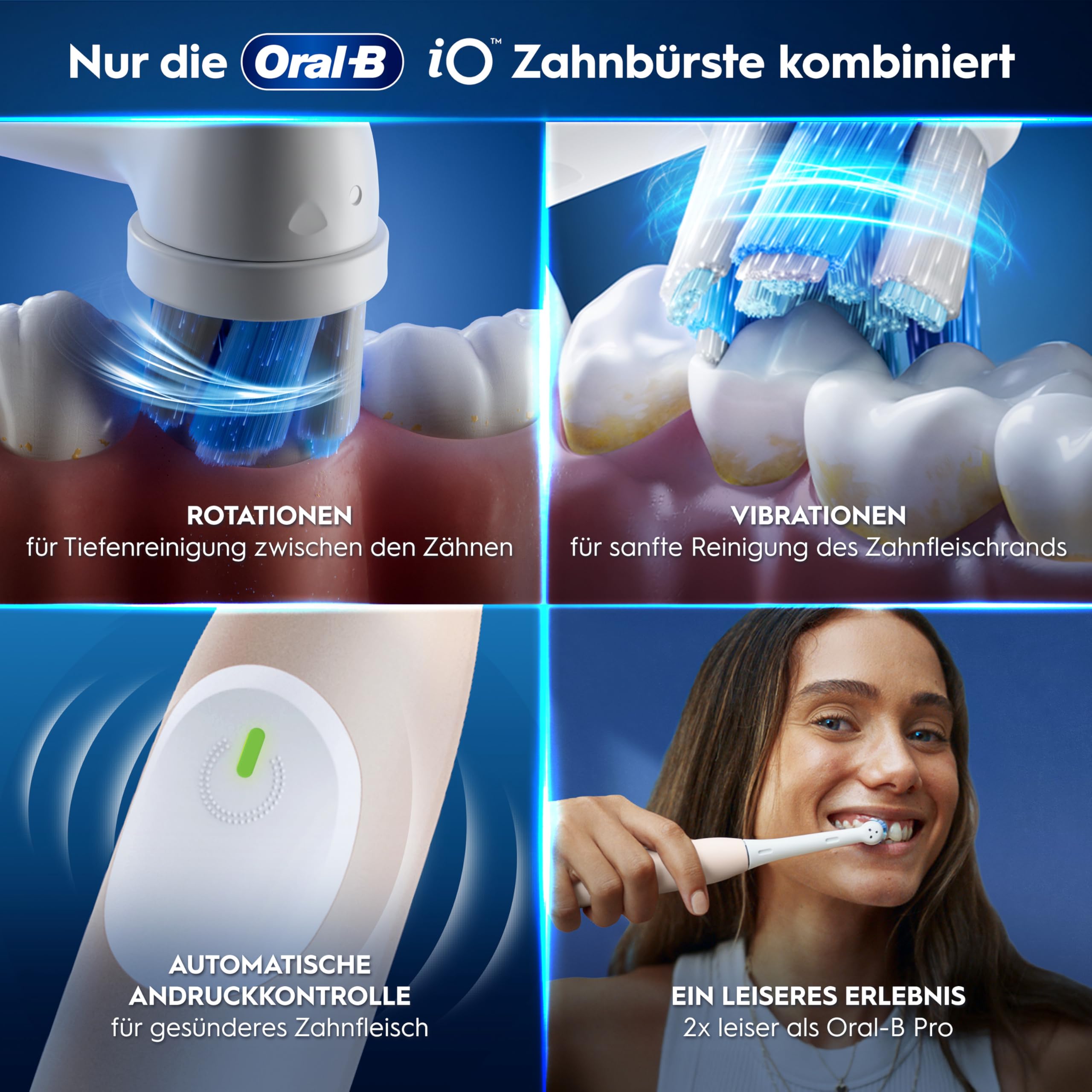 Oral-B iO Series 2 Elektrische Zahnbürste — Electric Toothbrush, Inkl. 1 Aufsteckbürste, Reise-Etui — 3 Putzmodi für Zahnpflege, GUT GETESTET (2,2) von STIFTUNG WARENTEST, Designed by Braun, Pink 6