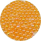 Mulutoo 400Pcs 8mm Acrylic AB Colors Round Beads Acrylic Beads Round Spacer Beads with Hole for Earring Bracelet Necklace Key Chains Jewelry Making(83-Orange Yellow)