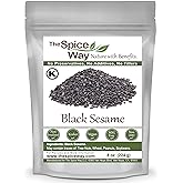 The Spice Way Black Sesame Seeds - 8 oz | Mild raw, richer when toasted; crunchy black sesame for rice, noodles, salads and c