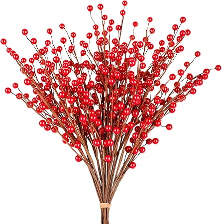 Rami Per Decorazioni Natalizie.Whaline Stelo Di Rami Di Bacche Rosse Confezione Da 12 Bastoncini Di Bacca Artificiale Per Decorazioni Per Albero Di Natale Artigianato Matrimonio Decorazione Per La Casa Amazon It Casa E Cucina