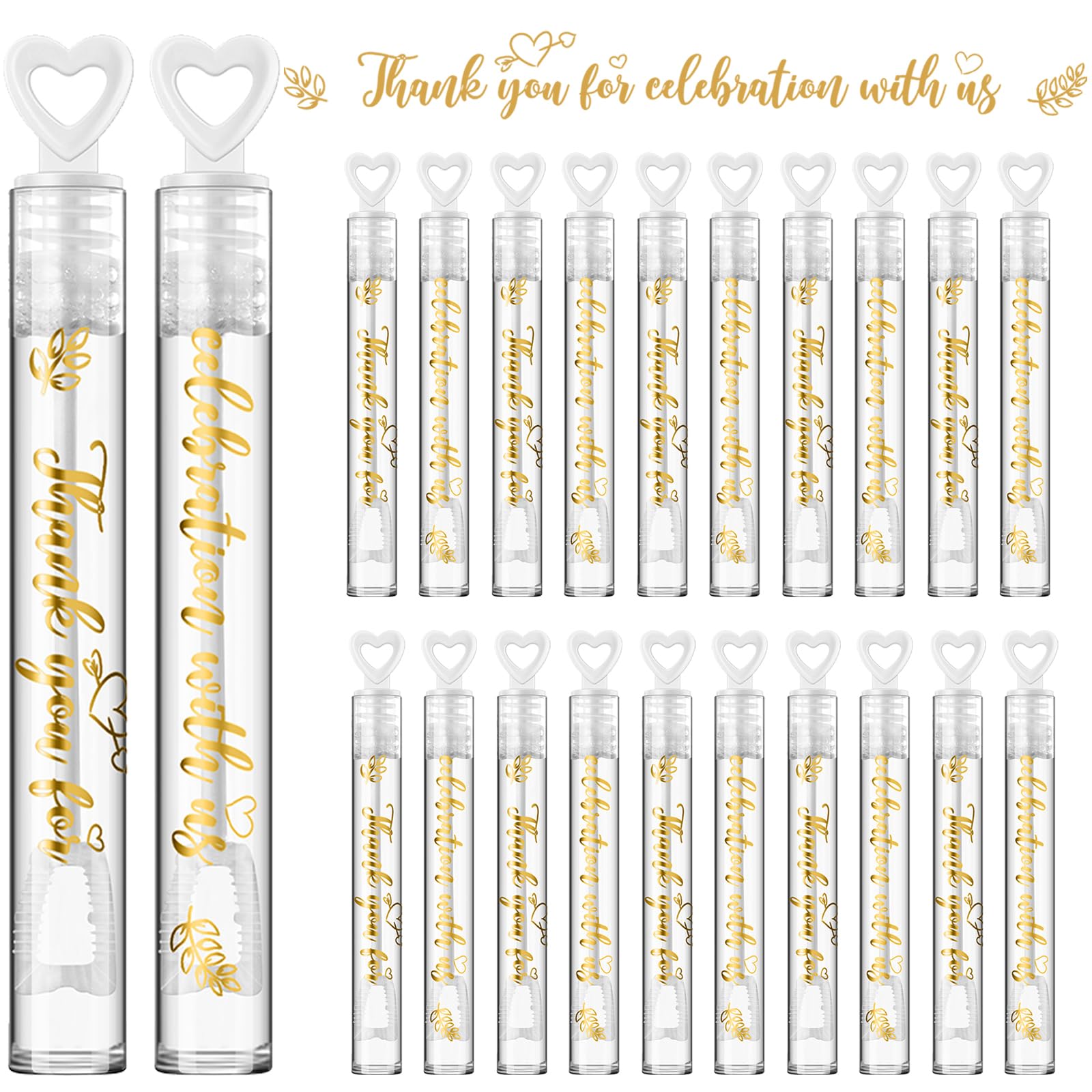 Photo 1 of 160 Pack White Heart Wedding Bubbles,Mini Bubble Wands Bulk,White Bubbles Party Favors for Weddings,Bridal,Engagement and Anniversary