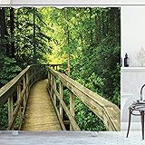 Ambesonne Nature Shower Curtain, Park Summertime