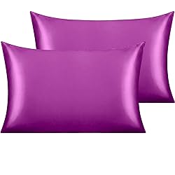 NTBAY 2 Pack Satin Standard Pillowcases for Hair
