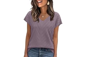 WIHOLL Short Sleeve Sweaters for Women Casual V Neck Spring Summer Tops Pullover Cap Sleeve Knit Sweater Vest Trendy 2026