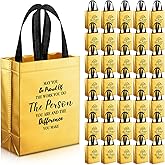 ZJoey 36 Pcs Thank You Reusable Gift Bags Employee Appreciation May You Be Proud Team for Employee Teacher Student Coworker Secretary Assistant Gift(Gold,10x8x4Inch)