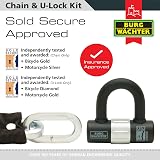 Burg-Wächter 3M Sold Secure Gold U Lock Kit Black 10mm Chain view 4