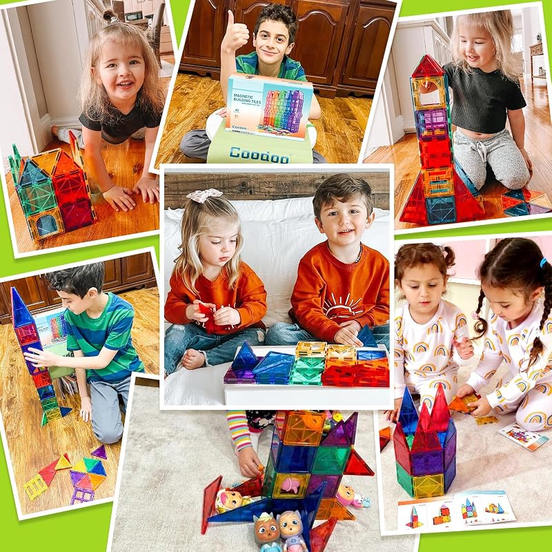 Costruzioni Magnetiche per Bambini, STEM Piastrelle Magnetiche Giocattoli