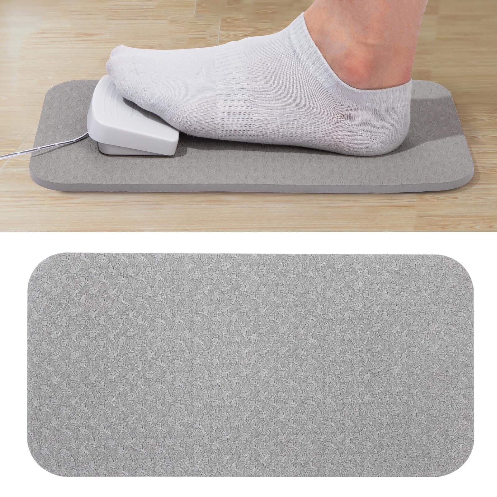 Photo 1 of Udefineit Sewing Machine Foot Pedal Non Slip Pad, 13.4"x6.7" Anti-Slip Foot Control Mat, Foot Pedal Pad Keeps Petal in Place, Sewing Machine Foot Pedal Mat, Sewing Pedal Mat Reduce Movement - Gray