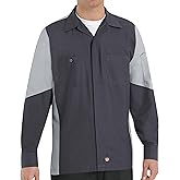 Red Kap Mens Long Sleeve Two-Tone Crew Shirt