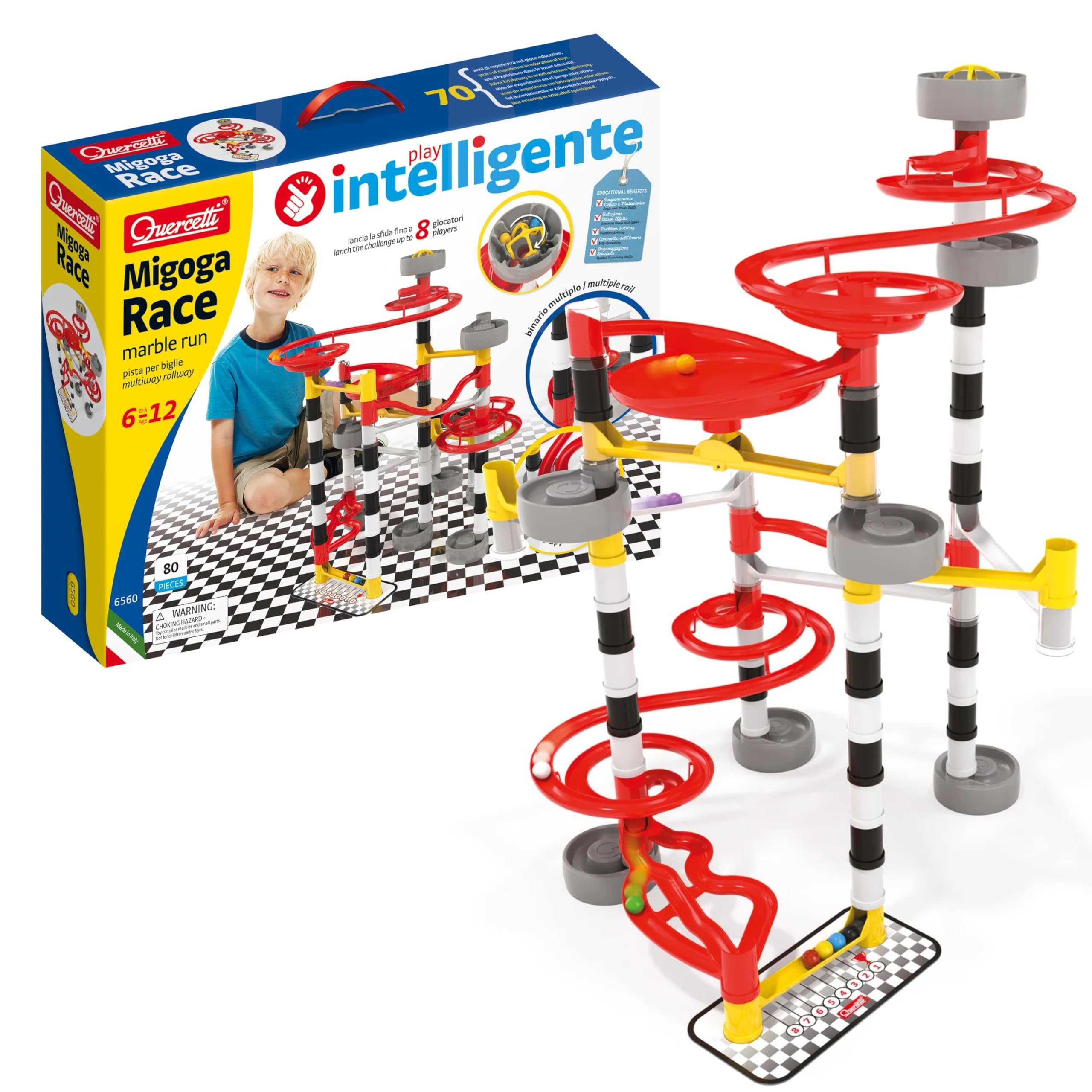 Quercetti - 6560 Migoga Race Marble Runs Toy - STEM Educational Learning Toy