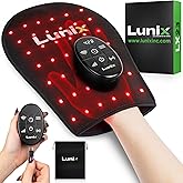 Lunix LX23 Red Light Therapy for Hand, 50 Triple Chips LED 850 and 660nm, Infrared Therapy for Circulation & Joint Support with Vibration, Portable, Rechargeable, Adjustable Intensity