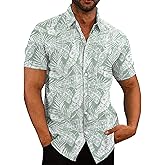 COOFANDY Men's Summer Beach Hawaiian Tropical Shirt Casual Short Sleeve Shirt