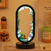 Runyangshi Natural Crystal Forest Lamp LED Oval Night Light, USB Tri‑Color Adjustable Bionic Light Ambient Lamp for Bedroom Living Room, Home Decoration Christmas Gift