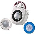 Leviton OSFHU-ITW Fixture-Mounted PIR High-Bay Sensor with 3 Interchangeable Lenses, White