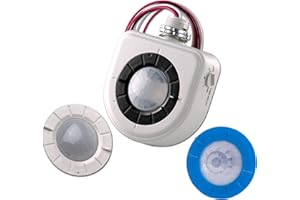 Leviton OSFHU-ITW Fixture-Mounted PIR High-Bay Sensor with 3 Interchangeable Lenses, White
